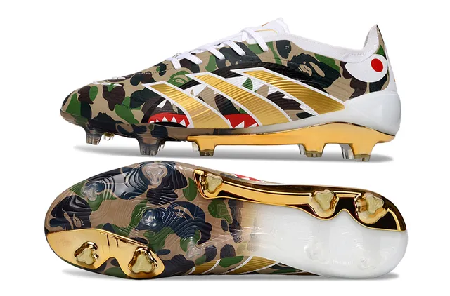 Adidas Zapatillas de fútbol multicolor dorado impresión camuflaje metálica Cage para tierra firme 6