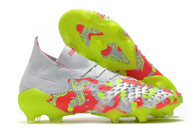 Adidas Multicolore Blanc Bas Ajustement Chaussette Partie Supérieure Impression Abstraite Camo Sol Ferme Chaussures de Football 4