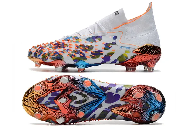 Adidas Multicolore Blanc Bas Ajustement Chaussette Partie Supérieure Impression Abstraite Camo Sol Ferme Chaussures de Football 14