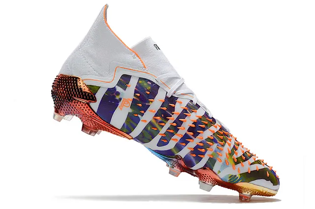 Adidas Multicolore Blanc Bas Ajustement Chaussette Partie Supérieure Impression Abstraite Camo Sol Ferme Chaussures de Football 15