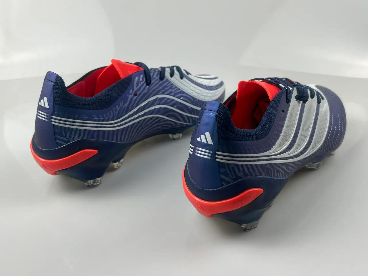 Adidas Nanostrike+ Navy Blue Silver Red Firm-Ground Soccer Shoes 3