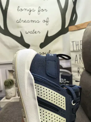 Adidas Navy and White Perforated Stripe Lifestyle Sneakers 3