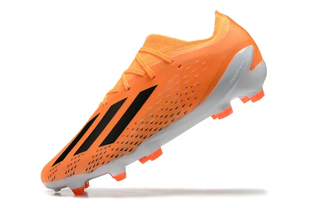 Adidas Orange Black Low-Cut Synthetic Upper Asymmetrical Lacing Firm-Ground Soccer Shoes 4