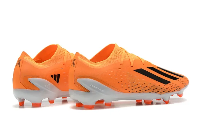 Adidas Orange Black Low-Cut Synthetic Upper Asymmetrical Lacing Firm-Ground Soccer Shoes 5