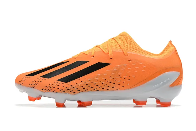 Adidas Orange Black Low-Cut Synthetic Upper Asymmetrical Lacing Firm-Ground Soccer Shoes 10