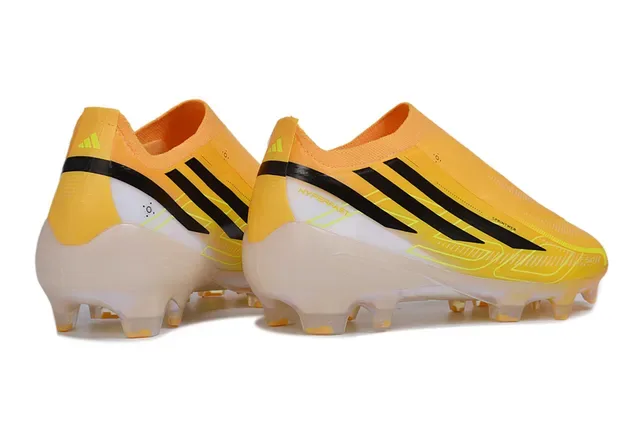 Adidas Chaussures de football Orange Noir Col de Chaussette Crampons Moldés Terrain Ferme 5