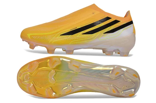 Adidas Chaussures de football Orange Noir Col de Chaussette Crampons Moldés Terrain Ferme 6