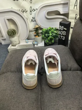 Adidas Pink Beige Suede Upper Three-Stripe Side Panel Lifestyle Sneakers 8