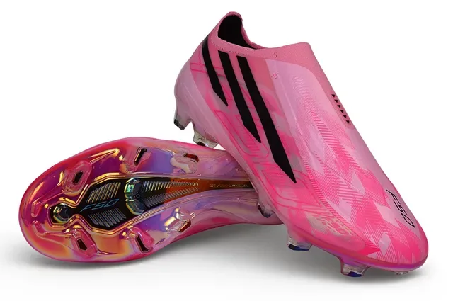 Adidas Chaussures de Football Rosa Noir Iridescent Holographique Upper Sock-Fit Collar Terrain Ferme 4