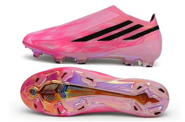 Adidas Chaussures de Football Rosa Noir Iridescent Holographique Upper Sock-Fit Collar Terrain Ferme 6