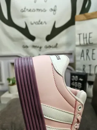 Adidas Pink Purple Low-Top Three-Stripe Side Panel Lifestyle Sneakers 23