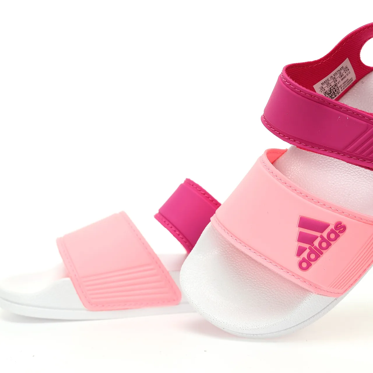 Adidas Rose Rouge Moldeada EVA Suela Ajustable Lanière Velcro Strap Sandales Casual 24