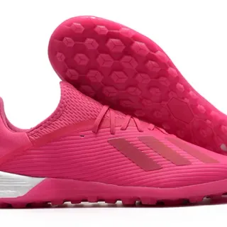 Adidas गुलाबी सफेद बुनावट ऊपरी रिब्ड टेक्सचर टर्फ फुटबॉल जूते