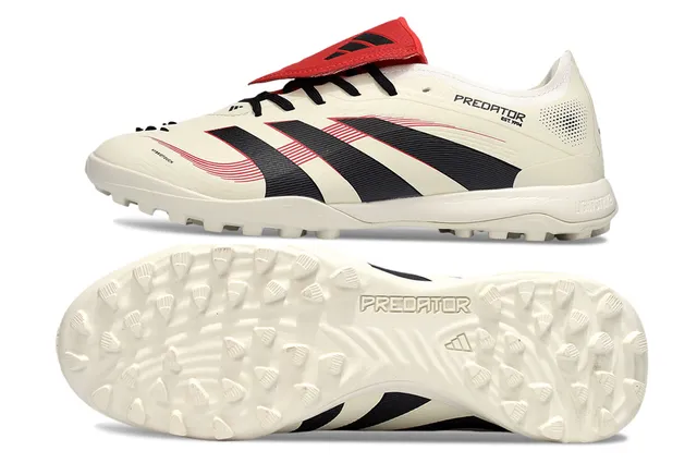 Adidas Predator Beige Noir Bas-Coupé Tige Synthétique Clous Coniques Turf Chaussures de Football 4