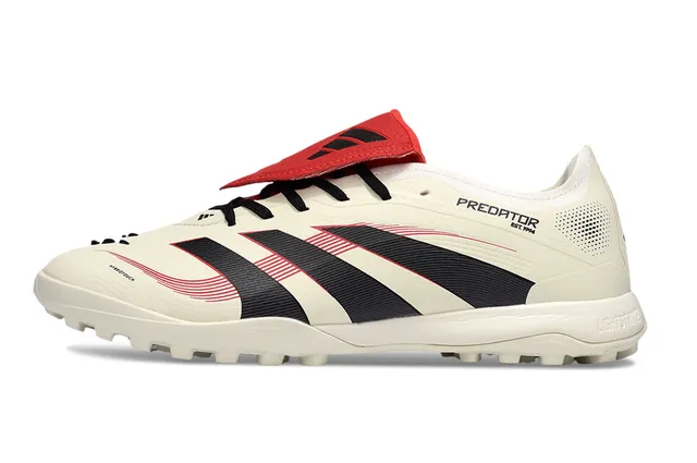 Adidas Predator Beige Noir Bas-Coupé Tige Synthétique Clous Coniques Turf Chaussures de Football 6