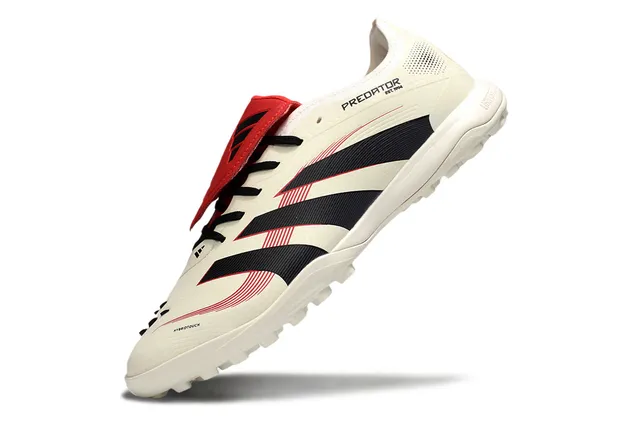 Adidas Predator Beige Noir Bas-Coupé Tige Synthétique Clous Coniques Turf Chaussures de Football 7