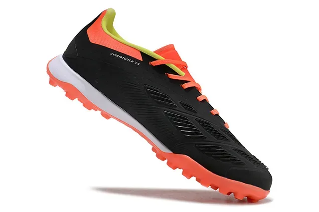 Adidas Predator Chaussures de Football Turf Noir et Orange Low-Cut Upper Synthétique Clous Coniques 2