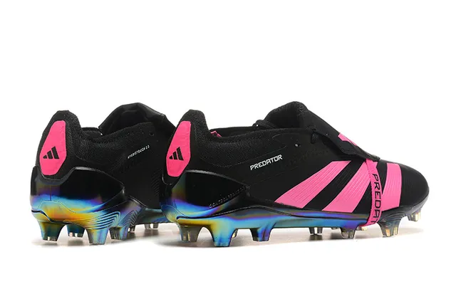 Adidas Predator Black Pink Low-Cut Cleat Midfoot Strap Closure Firm-Ground Soccer Shoes 2