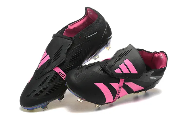 Adidas Predator Black Pink Low-Cut Cleat Midfoot Strap Closure Firm-Ground Soccer Shoes 3