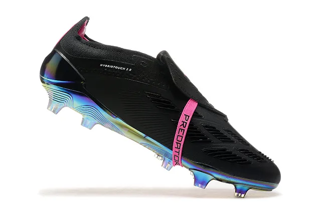 Adidas Predator Black Pink Low-Cut Cleat Midfoot Strap Closure Firm-Ground Soccer Shoes 4