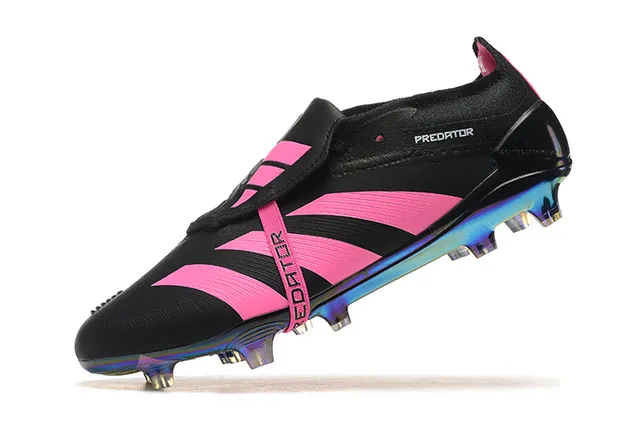 Adidas Predator Black Pink Low-Cut Cleat Midfoot Strap Closure Firm-Ground Soccer Shoes 5
