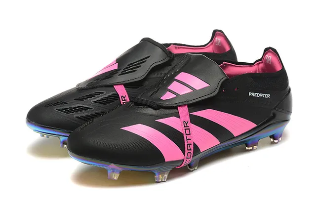 Adidas Predator Black Pink Low-Cut Cleat Midfoot Strap Closure Firm-Ground Soccer Shoes 8