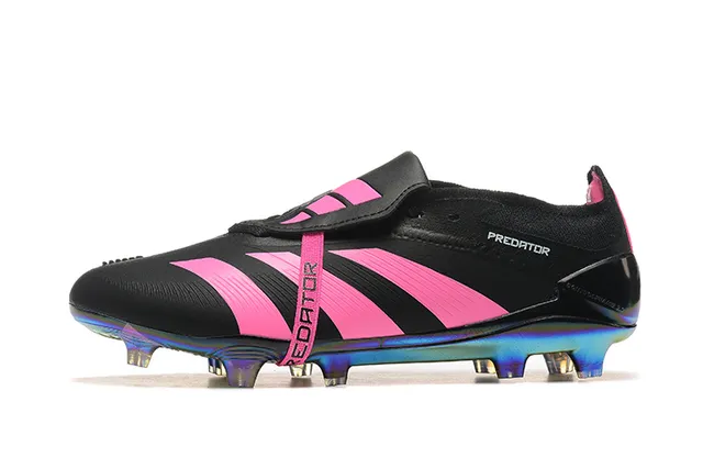 Adidas Predator Black Pink Low-Cut Cleat Midfoot Strap Closure Firm-Ground Soccer Shoes 10
