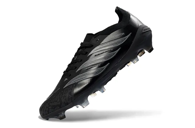 Adidas Predator Black Transparent Synthetic Upper Translucent Blue-Tinted Studs Firm-Ground Soccer Shoes 3