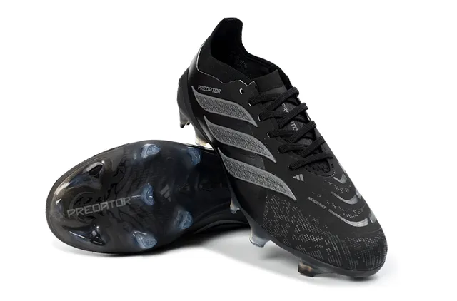 Adidas Predator Black Transparent Synthetic Upper Translucent Blue-Tinted Studs Firm-Ground Soccer Shoes 4