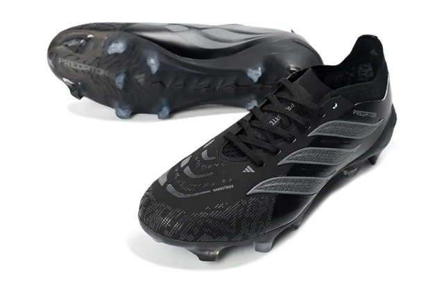 Adidas Predator Black Transparent Synthetic Upper Translucent Blue-Tinted Studs Firm-Ground Soccer Shoes 5