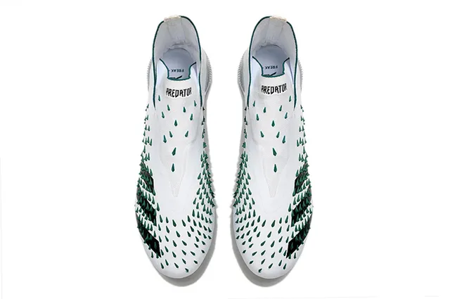 Adidas Predator Mutator White Black Green Firm-Ground Sapatos de futebol 11