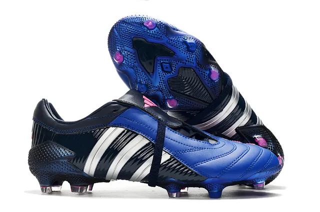 Adidas Predator নেভি গোল্ড চামড়া উপরের রিবড সাইড টেক্সচার ফার্ম-গ্রাউন্ড সকার জুতো 2