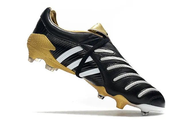 Adidas Predator নেভি গোল্ড চামড়া উপরের রিবড সাইড টেক্সচার ফার্ম-গ্রাউন্ড সকার জুতো 12