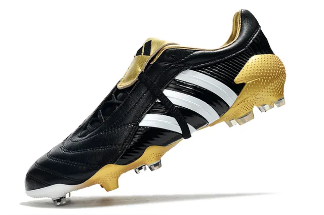 Adidas Predator নেভি গোল্ড চামড়া উপরের রিবড সাইড টেক্সচার ফার্ম-গ্রাউন্ড সকার জুতো 13