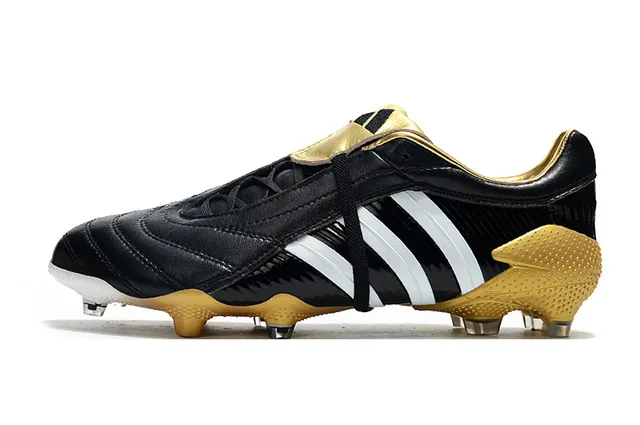 Adidas Predator নেভি গোল্ড চামড়া উপরের রিবড সাইড টেক্সচার ফার্ম-গ্রাউন্ড সকার জুতো 14