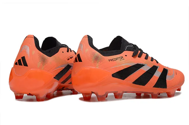 Adidas Predator Orange Black Low-Cut Synthetic Upper Three Stripes Firm-Ground Soccer Shoes 5