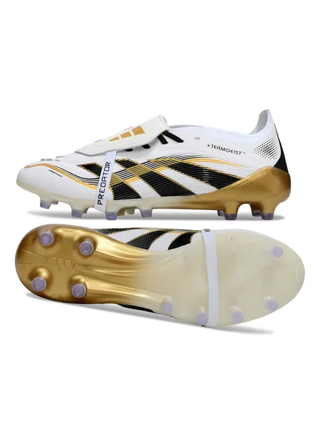 Adidas Predator Blanc Noir Or Firm-Ground Chaussures de Football 5