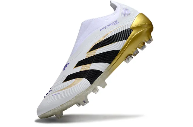 Adidas Predator White Black Gold Firm-Ground Soccer Shoes 3