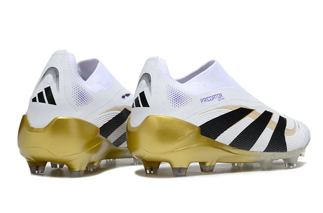 Adidas Predator White Black Gold Firm-Ground Soccer Shoes 5