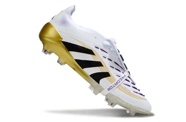 Adidas Predator White Gold Heel Counter And Outsole Molded Studs Firm-Ground Soccer Shoes 2