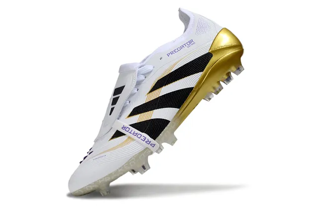 Adidas Predator White Gold Heel Counter And Outsole Molded Studs Firm-Ground Soccer Shoes 3