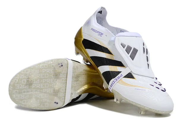 Adidas Predator White Gold Heel Counter And Outsole Molded Studs Firm-Ground Soccer Shoes 4
