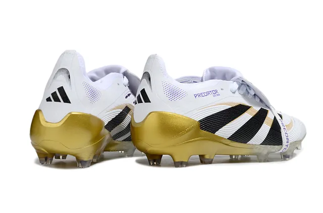 Adidas Predator White Gold Heel Counter And Outsole Molded Studs Firm-Ground Soccer Shoes 5