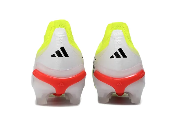 Adidas Predator Yellow White Lacingless Knit Upper Asymmetrical Collar Firm-Ground Soccer Shoes 13