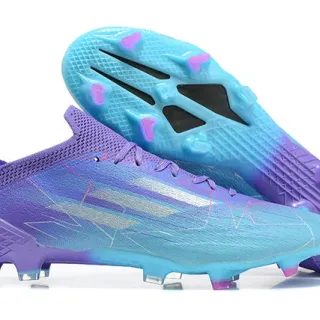 Adidas Purple Blue Low-Cut Sock-Fit Collar Gradient Upper Firm-Ground Soccer Shoes