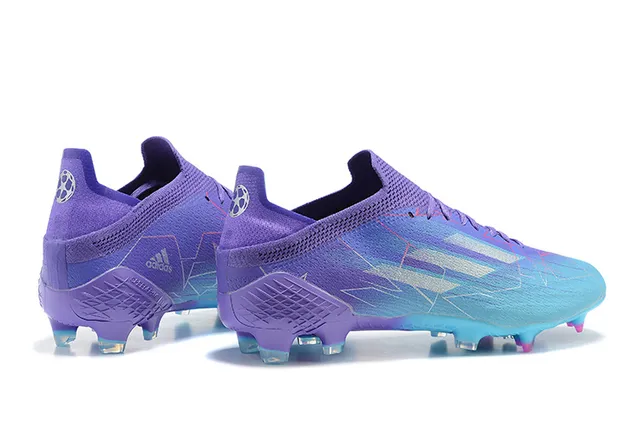 Adidas Purple Blue Low-Cut Sock-Fit Collar Gradient Upper Firm-Ground Soccer Shoes 5