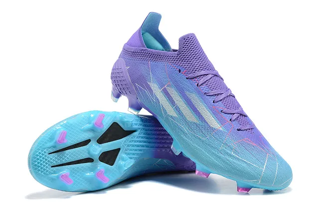 Adidas Purple Blue Low-Cut Sock-Fit Collar Gradient Upper Firm-Ground Soccer Shoes 6