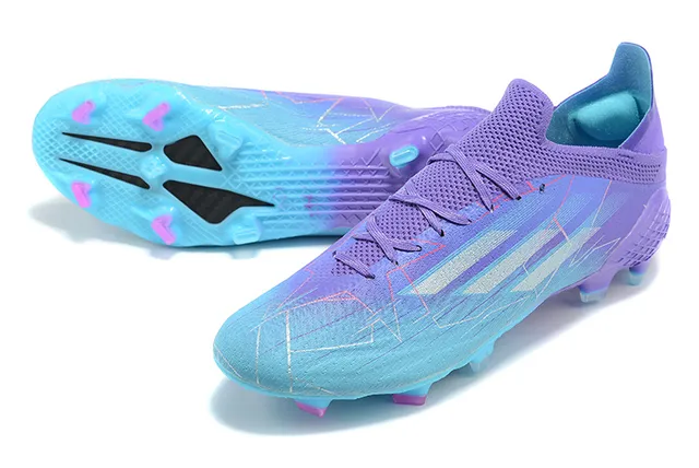 Adidas Purple Blue Low-Cut Sock-Fit Collar Gradient Upper Firm-Ground Soccer Shoes 7