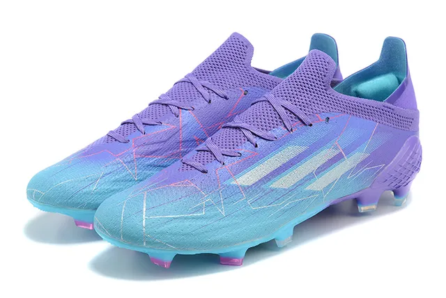 Adidas Purple Blue Low-Cut Sock-Fit Collar Gradient Upper Firm-Ground Soccer Shoes 8
