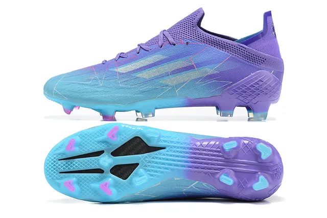 Adidas Purple Blue Low-Cut Sock-Fit Collar Gradient Upper Firm-Ground Soccer Shoes 9